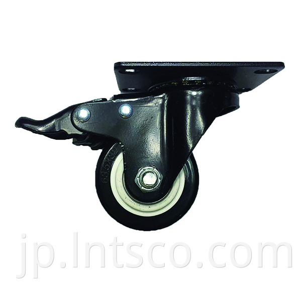 White PP Core Black PVC Brake Casters